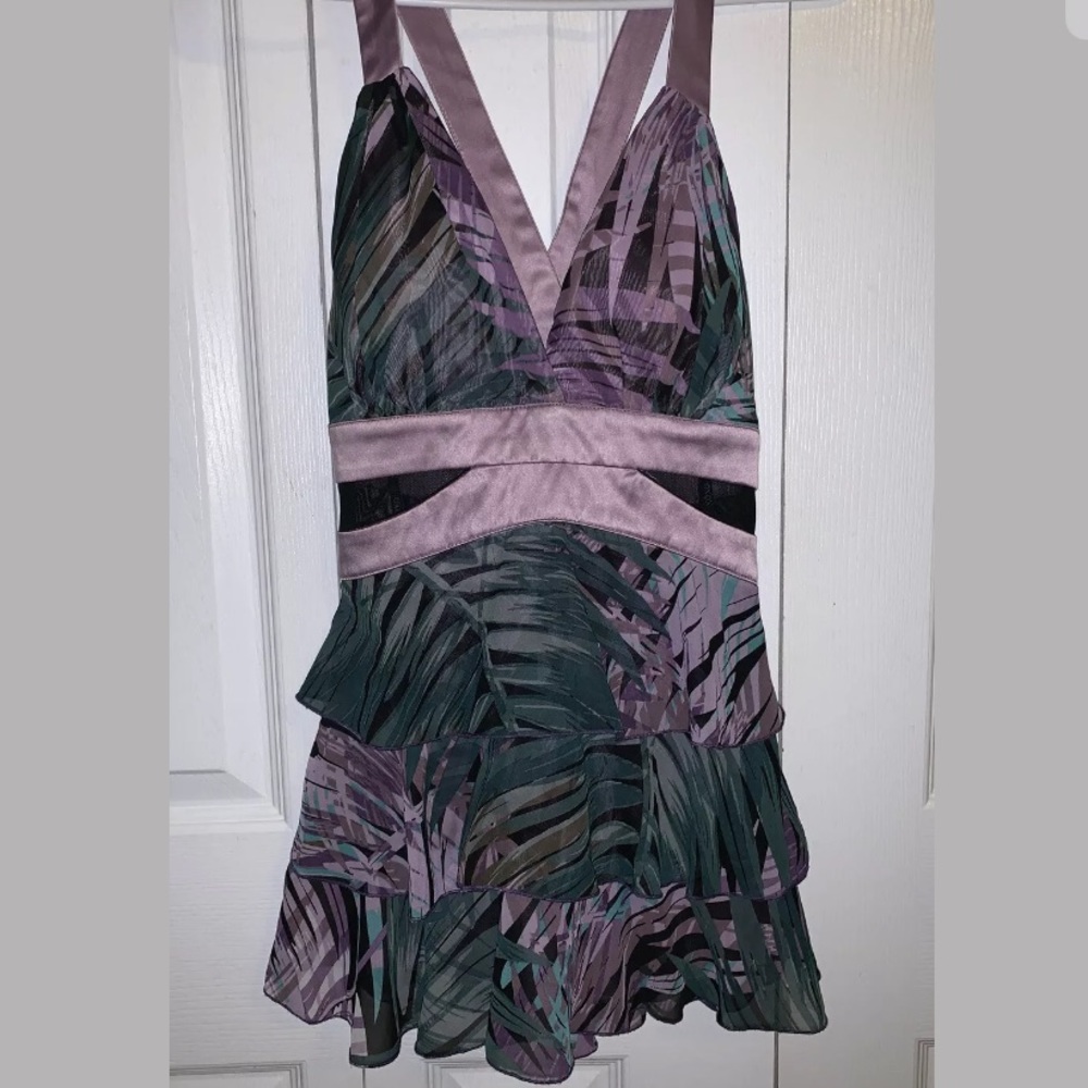 XOXO Tank Green Purple Palm Design